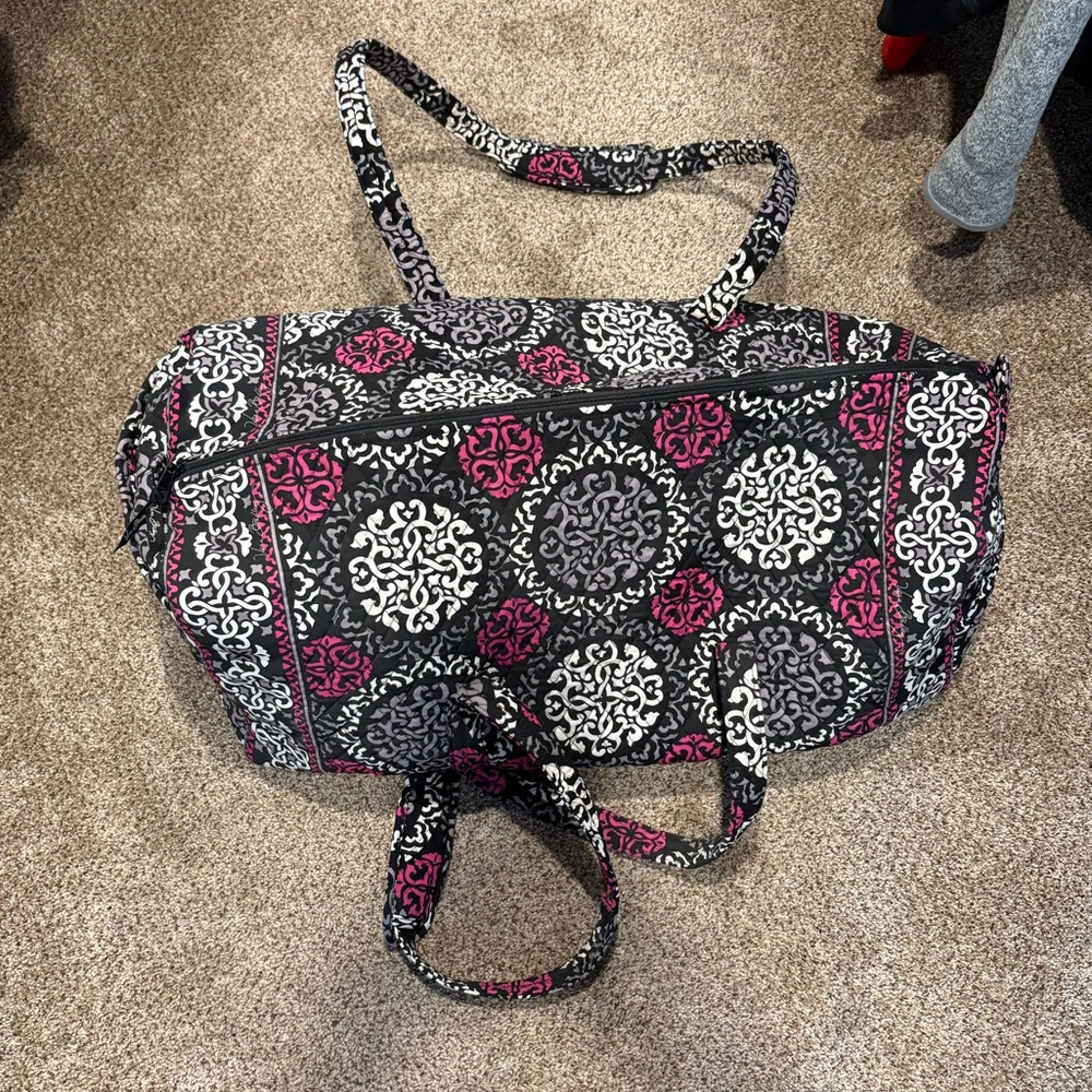 Vera Bradley Large Black and Pink Patterned Duffel